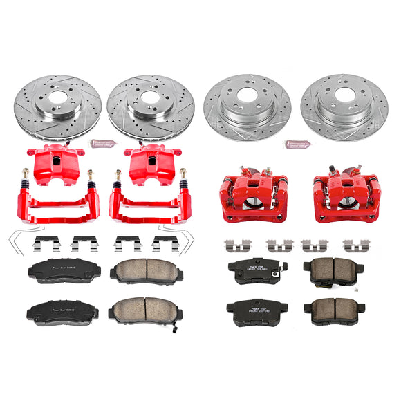 PowerStop Z23 Daily Driver Carbon-Fiber Ceramic Pads Drilled & Slotted Rotor & C