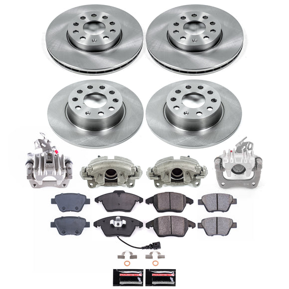 PowerStop OE Stock Replacement Low-Dust Ceramic Brake Pad, Rotor and Caliper Kit