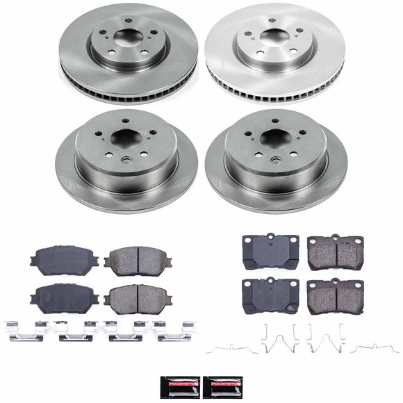 PowerStop OE Stock Replacement Low-Dust Ceramic Brake Pad and Rotor Kit