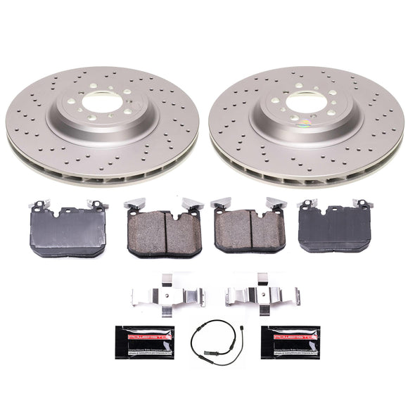 PowerStop Genuine Geomet Coated Rotor and Carbon-Fiber Ceramic Brake Pad Kit