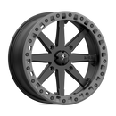 18X7 MSA Offroad LOK2 Satin Black w/ Matte Gray Ring Wheel/Rim 4x156 ET0