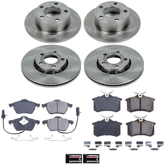 PowerStop OE Stock Replacement Low-Dust Ceramic Brake Pad and Rotor Kit