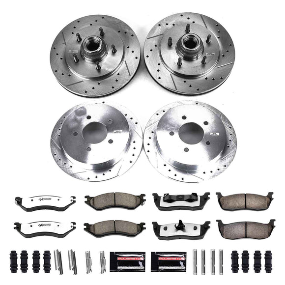 PowerStop Z36 Carbon-Fiber Ceramic Brake Pad with Drilled and Slotted Rotor Kit