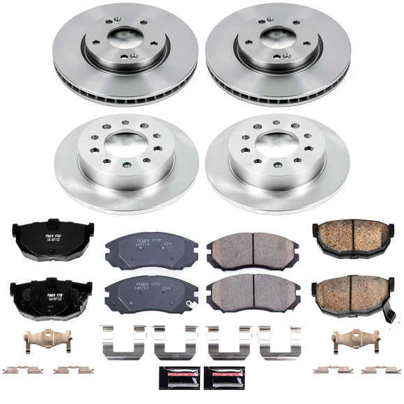 PowerStop OE Stock Replacement Low-Dust Ceramic Brake Pad and Rotor Kit