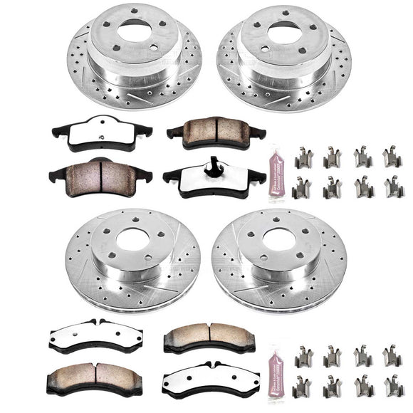 PowerStop Z36 Carbon-Fiber Ceramic Brake Pad with Drilled and Slotted Rotor Kit