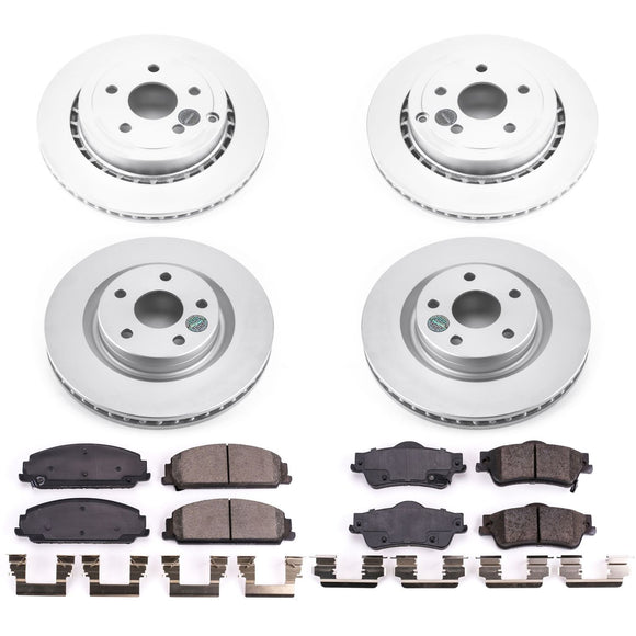 PowerStop Genuine Geomet Coated Rotor and Low-Dust Ceramic Brake Pad Kit