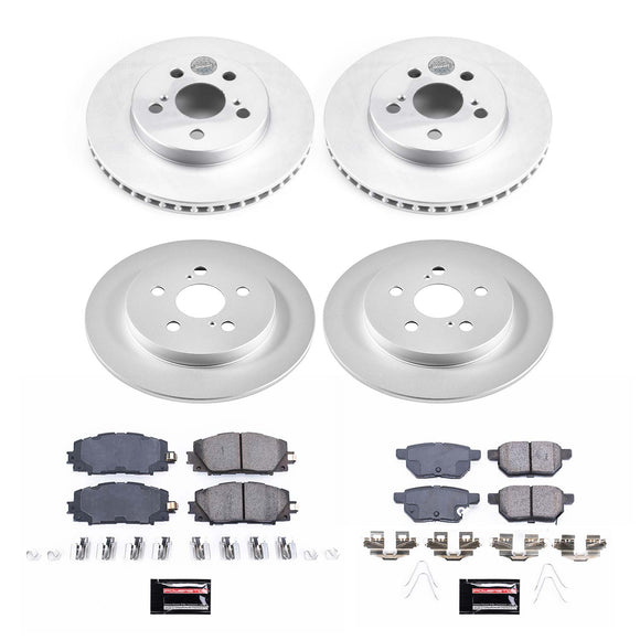 PowerStop Genuine Geomet Coated Rotor and Low-Dust Ceramic Brake Pad Kit