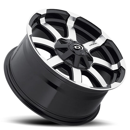 16x8 Vision 413 Valor Black Machined Face 6x139.7 6x5.5 ET0 Wheel Rim