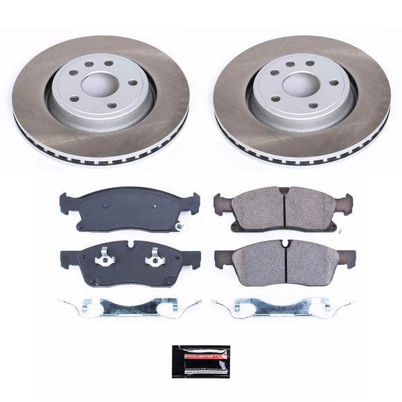 PowerStop Semi-Coated Rotor and Low-Dust Ceramic Brake Pad Kit