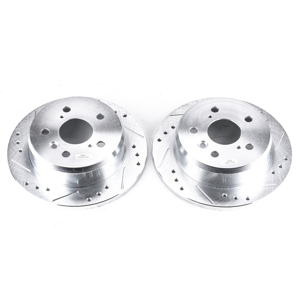 PowerStop Evolution Drilled Slotted Rotors Pair Rear For Lexus ES300