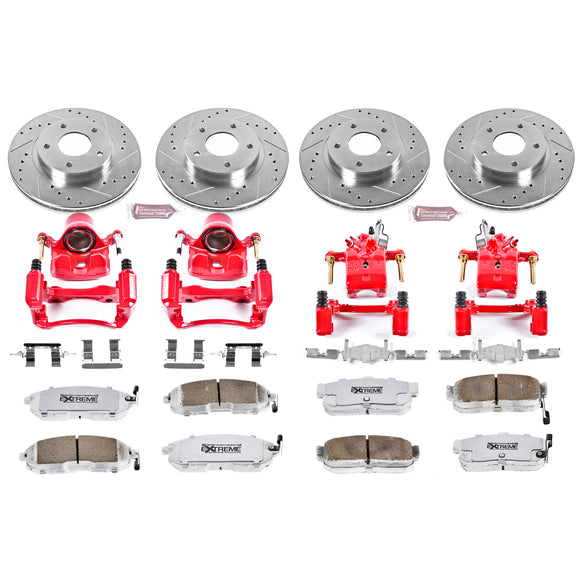 PowerStop Z26 Street Performance Ceramic Brake Pad, Drilled Slotted Rotor, and C