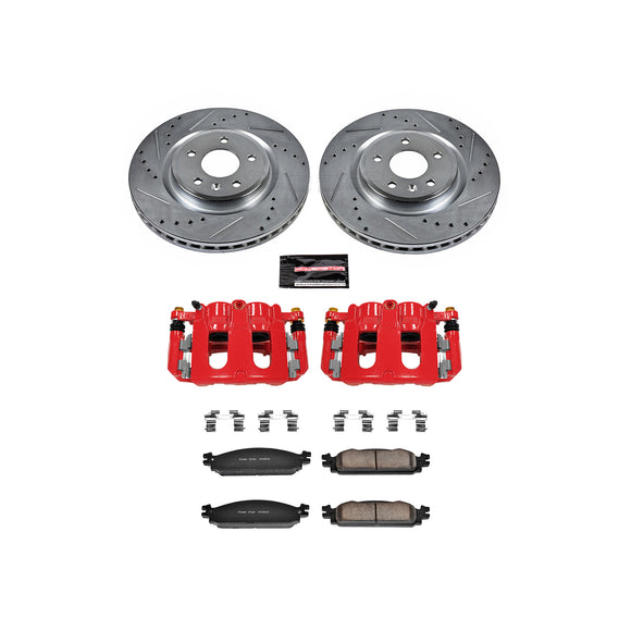 PowerStop Z23 Daily Driver Carbon-Fiber Ceramic Pads Drilled & Slotted Rotor & C