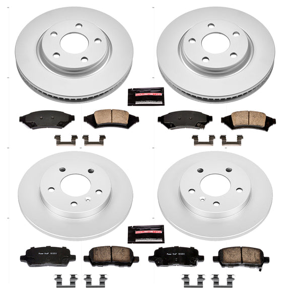 PowerStop Genuine Geomet Coated Rotor and Low-Dust Ceramic Brake Pad Kit