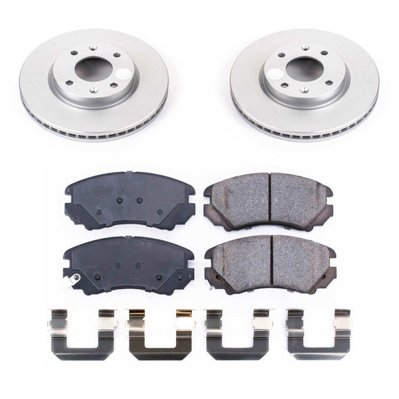 PowerStop Genuine Geomet Coated Rotor and Low-Dust Ceramic Brake Pad Kit