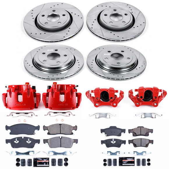 PowerStop Z23 Daily Driver Carbon-Fiber Ceramic Pads Drilled & Slotted Rotor & C