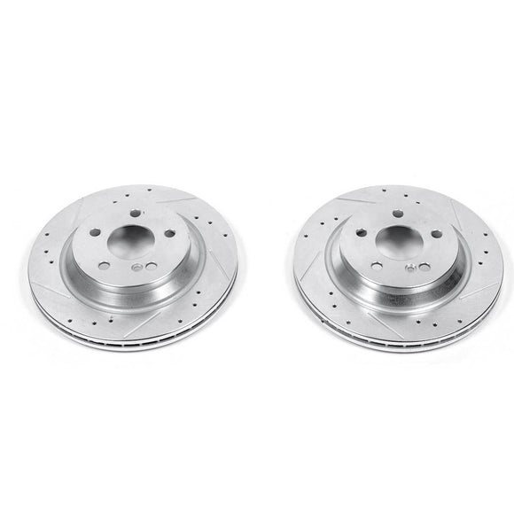 PowerStop Evolution Drilled Slotted Rotors Pair Rear For Mercedes-Benz CL500