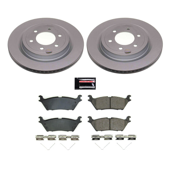 PowerStop Genuine Geomet Coated Rotor and Low-Dust Ceramic Brake Pad Kit