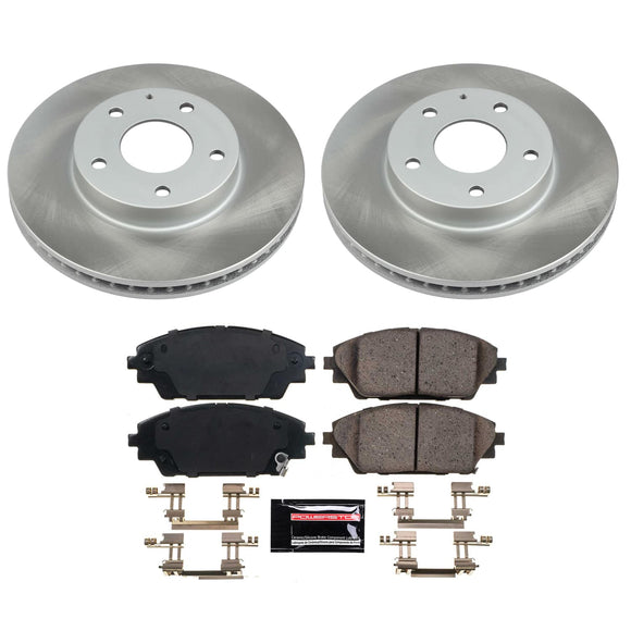 PowerStop Semi-Coated Rotor and Low-Dust Ceramic Brake Pad Kit