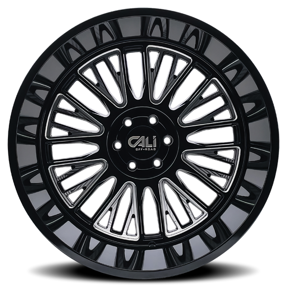 24x14 Cali Off-Road Vertex Gloss Black Milled 8x170 ET-76 CB125.2 Wheel Rim
