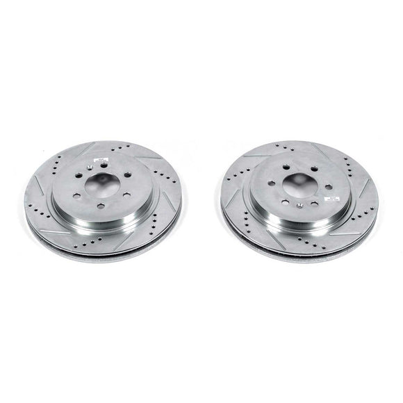 PowerStop Evolution Drilled Slotted Rotors Pair Rear For Cadillac SRX