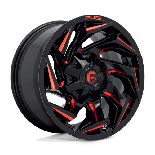 18x9 Fuel Off-Road D755 Reaction Gloss Black Milled Red Tint 6x135 ET-12 Wheel