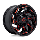 18x9 Fuel Off-Road D755 Reaction Gloss Black Milled Red Tint 6x135 ET-12 Wheel