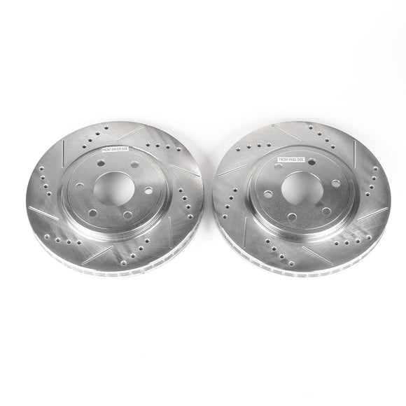 PowerStop Evolution Drilled Slotted Rotors Pair Front For Nissan Pathfinder