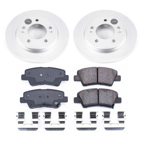 PowerStop Genuine Geomet Coated Rotor and Low-Dust Ceramic Brake Pad Kit