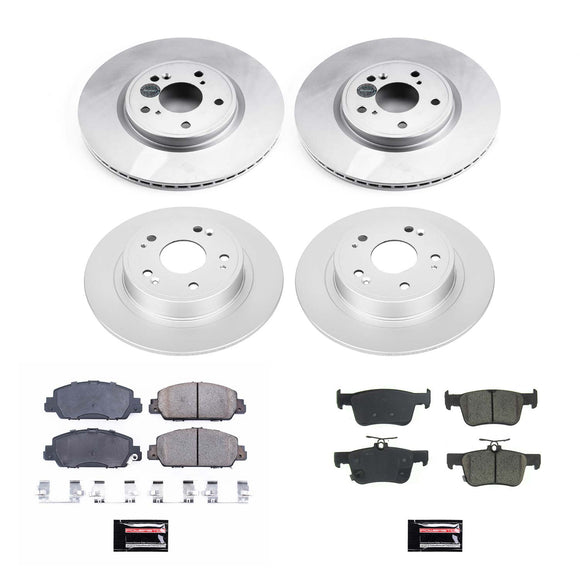 PowerStop Genuine Geomet Coated Rotor and Low-Dust Ceramic Brake Pad Kit