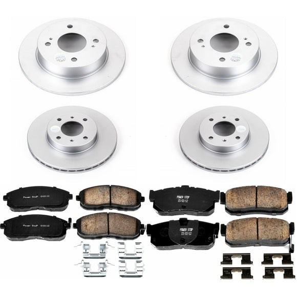 PowerStop Genuine Geomet Coated Rotor and Low-Dust Ceramic Brake Pad Kit
