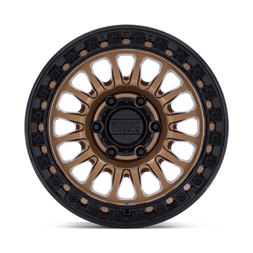 18x9 KMC KM552 IMS Matte Bronze With Gloss Black Lip 8x180 ET0 CB124.2 Wheel Rim