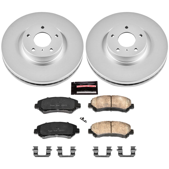 PowerStop Genuine Geomet Coated Rotor and Low-Dust Ceramic Brake Pad Kit