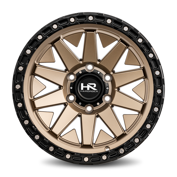 17x9 Hardrock H106 Matte Bronze-Black 6x139.7 ET-12 wheel/rim