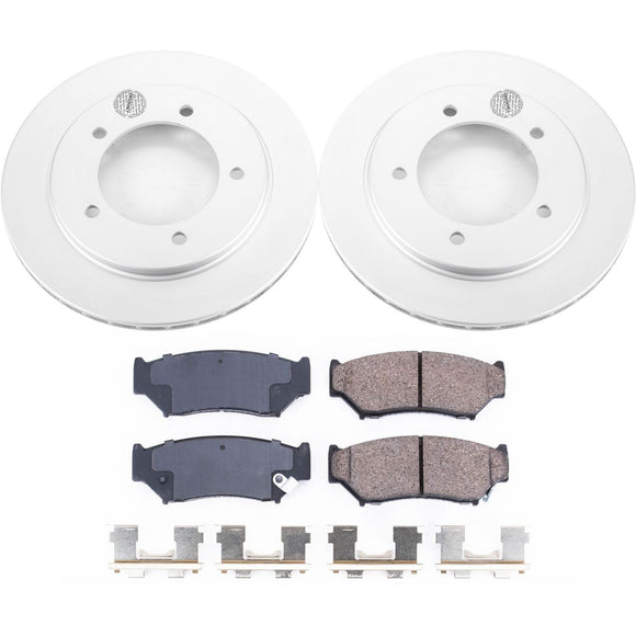 PowerStop Genuine Geomet Coated Rotor and Low-Dust Ceramic Brake Pad Kit