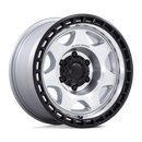17x8.5 Black Rhino BR018 Voyager Silver Face Matte Black Lip 5x127 ET-10 Wheel