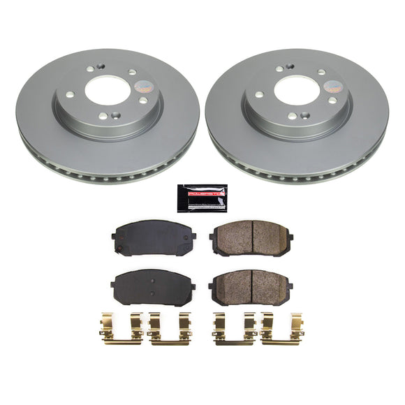 PowerStop Genuine Geomet Coated Rotor and Low-Dust Ceramic Brake Pad Kit