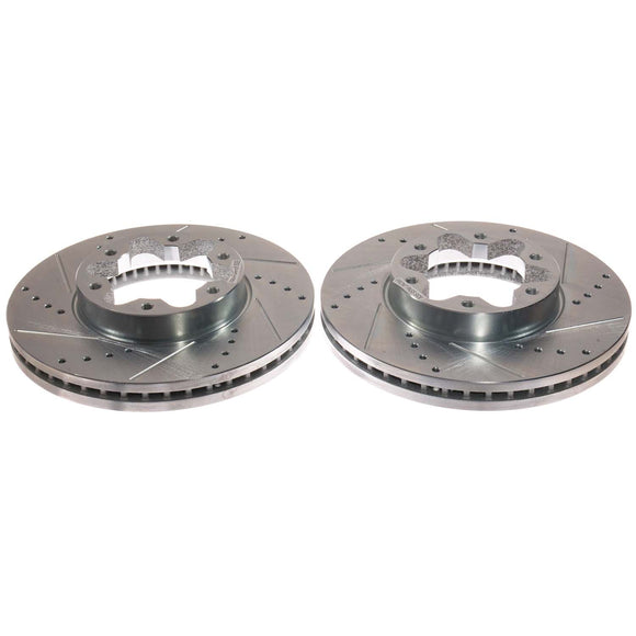 PowerStop Evolution Drilled Slotted Rotors Pair Front For Ford Transit-150