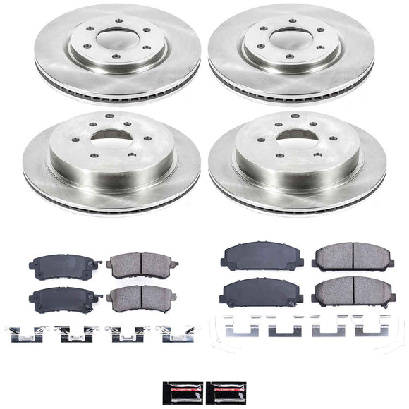 PowerStop OE Stock Replacement Low-Dust Ceramic Brake Pad and Rotor Kit