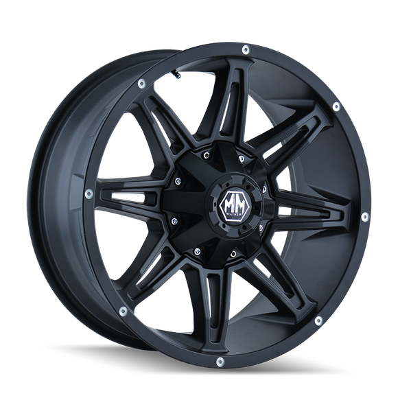 18x9 Mayhem Rampage Matte Black 8x170 ET-12 CB130.8 Wheel Rim