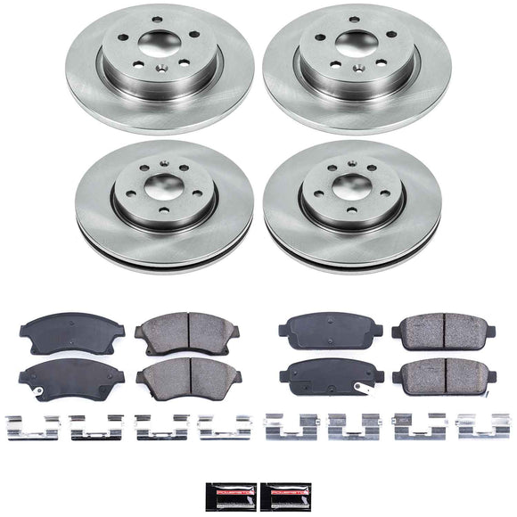 PowerStop OE Stock Replacement Low-Dust Ceramic Brake Pad and Rotor Kit