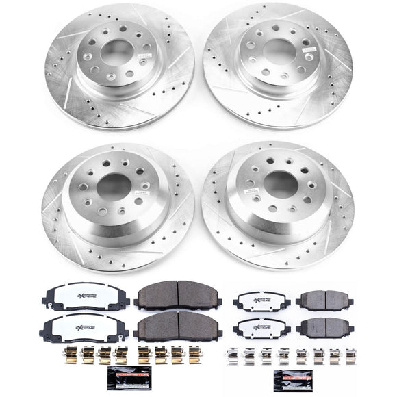 PowerStop Z36 Carbon-Fiber Ceramic Brake Pad with Drilled and Slotted Rotor Kit