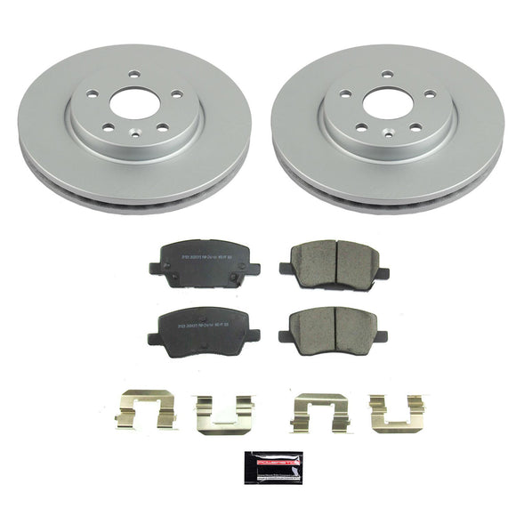 PowerStop Genuine Geomet Coated Rotor and Low-Dust Ceramic Brake Pad Kit