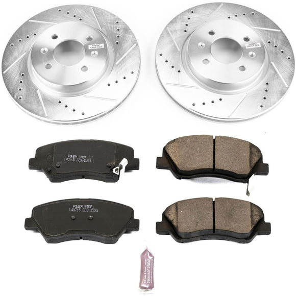 PowerStop Z23 Daily Driver Carbon-Fiber Ceramic Brake Pad and Drilled & Slotted