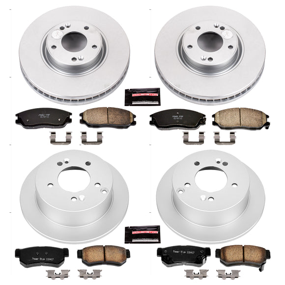 PowerStop Genuine Geomet Coated Rotor and Low-Dust Ceramic Brake Pad Kit