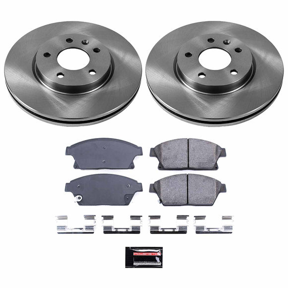 PowerStop OE Stock Replacement Low-Dust Ceramic Brake Pad and Rotor Kit