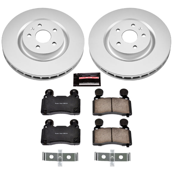 PowerStop Genuine Geomet Coated Rotor and Low-Dust Ceramic Brake Pad Kit