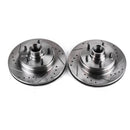 PowerStop Evolution Drilled And Slotted Rotors Pair Front For Cadillac Brougham
