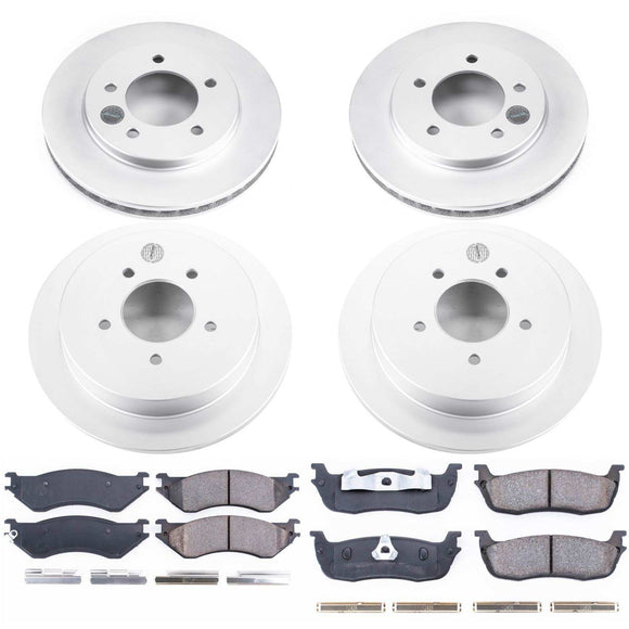 PowerStop Genuine Geomet Coated Rotor and Low-Dust Ceramic Brake Pad Kit