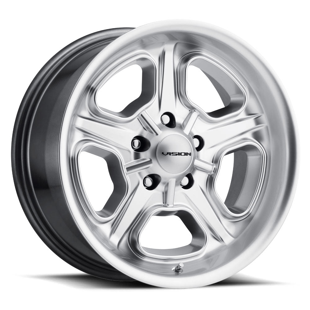 15x8 Vision 147 Daytona Hyper Silver 5x114.3 5x4.5 ET0 Wheel Rim - 0