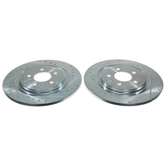 PowerStop Evolution Drilled Slotted Rotors Pair Rear For Ford Explorer